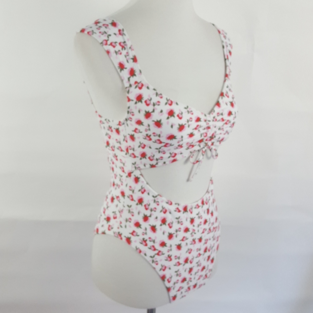 Junior Cinch Front Cut Out One Piece Swimsuit - Picture 14 of 14